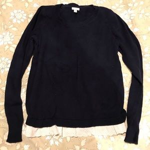 Navy Gap Sweater with Lace Trim
